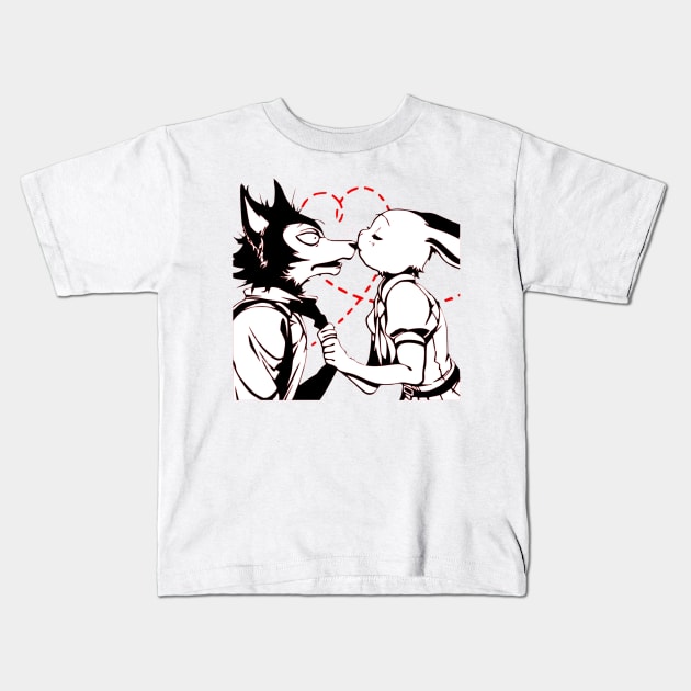 Beastars Haru and Legoshi Kids T-Shirt by OtakuPapercraft